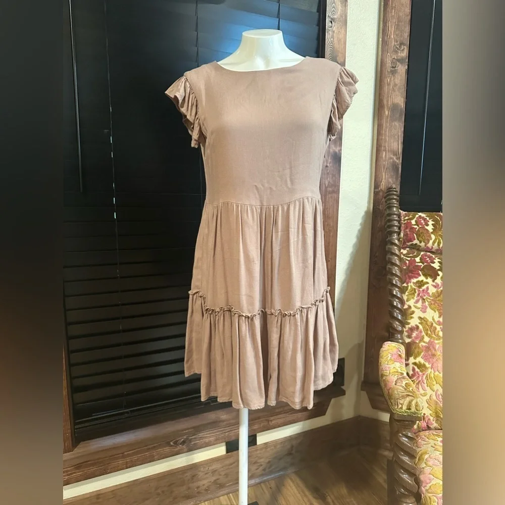 Her Entire Name Says Grace Brown Babydoll Dress Small - Picture 2 of 8